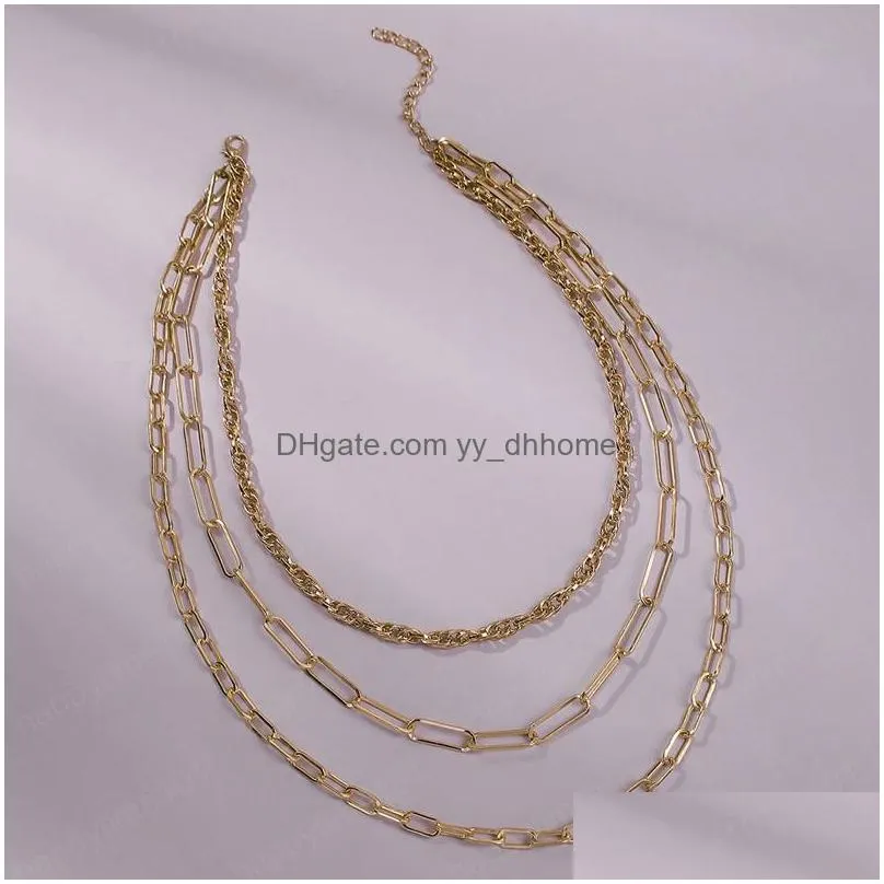 thick chain necklace for women multilayer vintage choker collar fashion jewelry wholesale