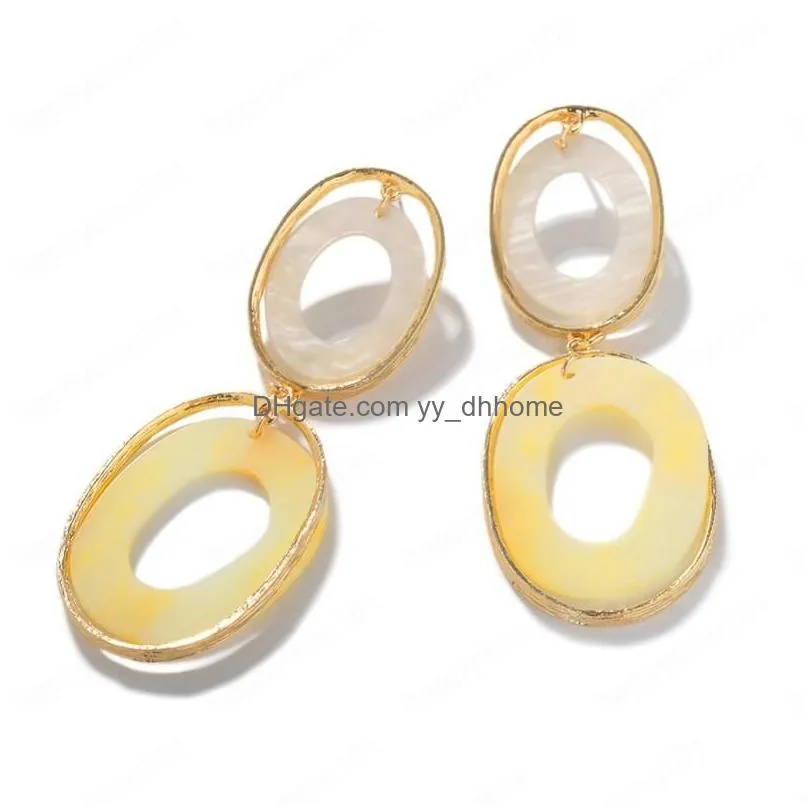 vintage big resin oval dangle earring for women fashion party gifts statement earrings jewelry bijoux accessory