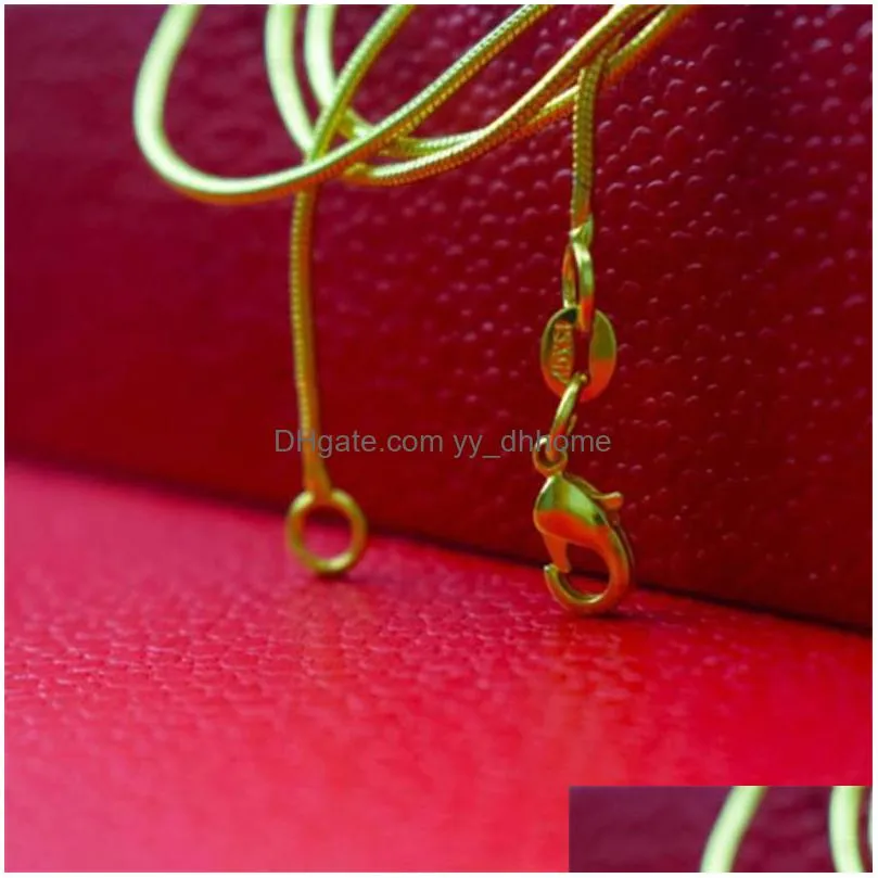 fashion gold filled 1mm thickness snake chain necklace fit for pendants lobster clasps chain necklaces size 1630 inches