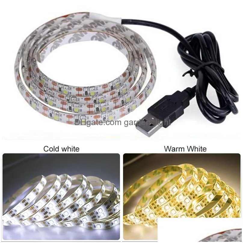 usb led strip lights 1m 2m  4m 5m waterproof dimmable led light strips smd2835 cool white warm white strip flexible light