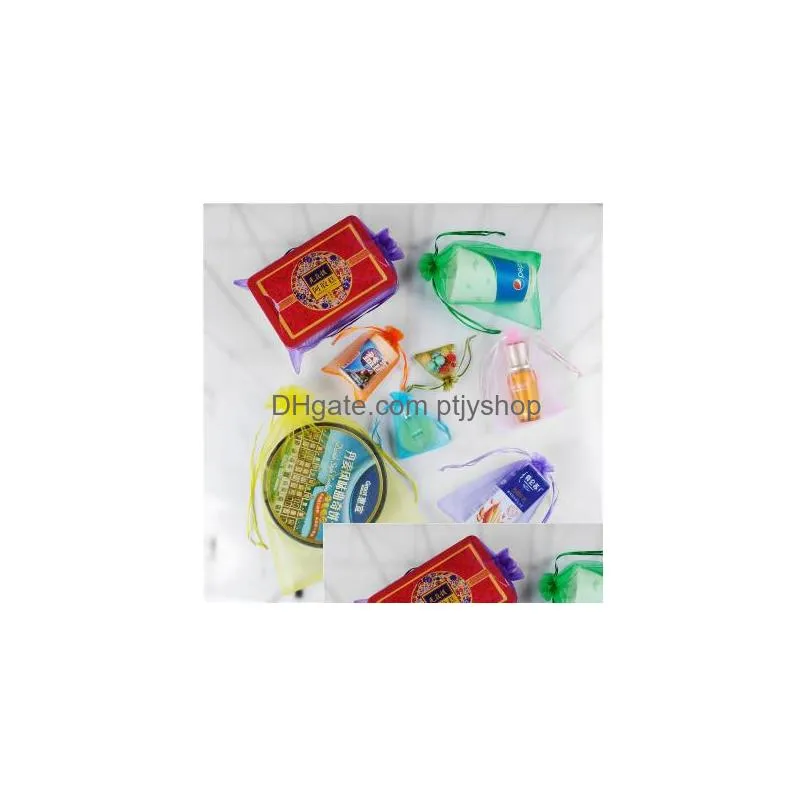 sell organza wedding gift bag jewelry packing bag 100pcs mixed colors various sizes189b