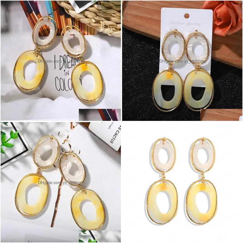 vintage big resin oval dangle earring for women fashion party gifts statement earrings jewelry bijoux accessory