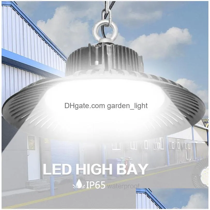 led high bay light 50w 100w 150w 200w ufo 6000k 20000lm ip65 ac85265v leds flood lights aluminium mining highbay lamp