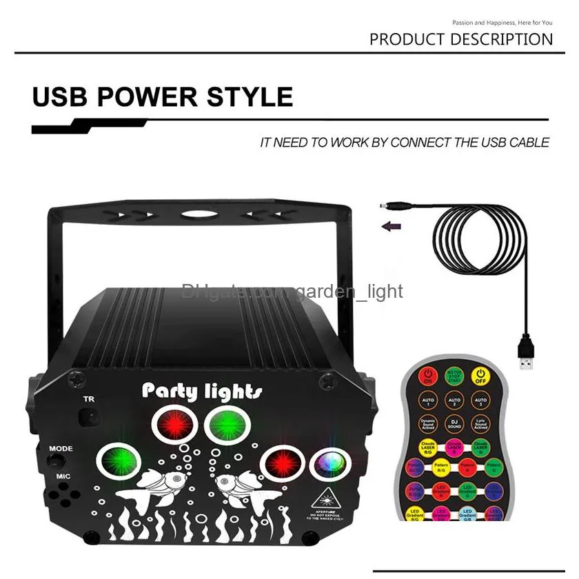 3 in 1 led laser lighting projector aurora dream pattern rgb disco light usb power remote control dj party lamp for stage wedding birthday