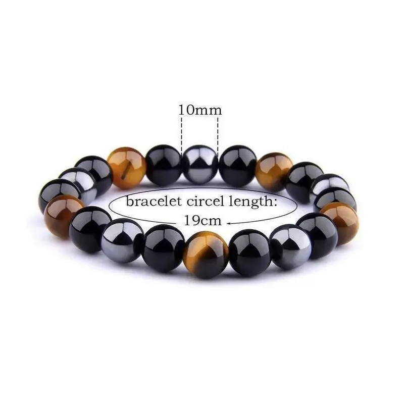 8mm 10mm tiger eye beaded strand bracelets natural black stone beads couple bracelets jewelry for men women fashion jewellry