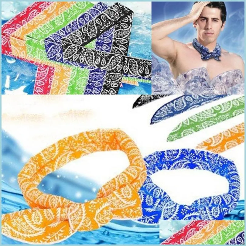 polyester cotton leafy ice towel military training cashew cooling towels portable red green blue color 2 2bj j1