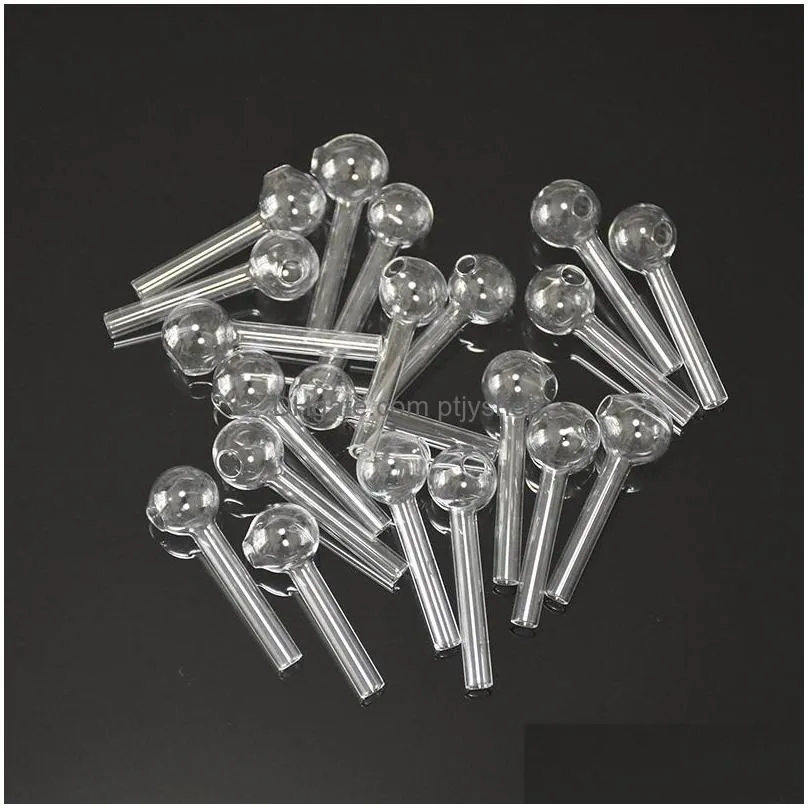 65mm length mini clear glass pipes 18mm ball oil burner tubes nail tips burning jumbo pyrex concentrate pipes thick quality transparent smoking