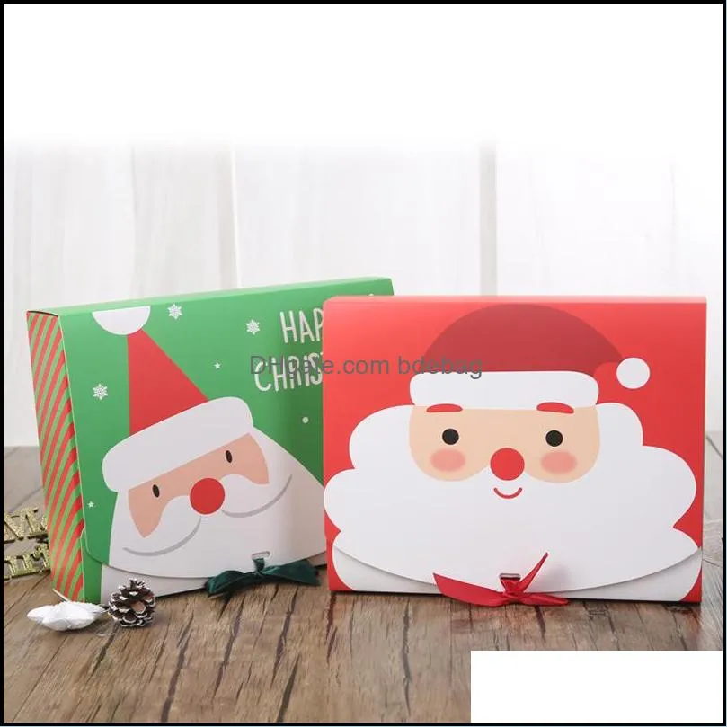 christmas eve big gift box santa claus fairy design kraft papercard present party favor activity red green gifts package boxes 1051 b3