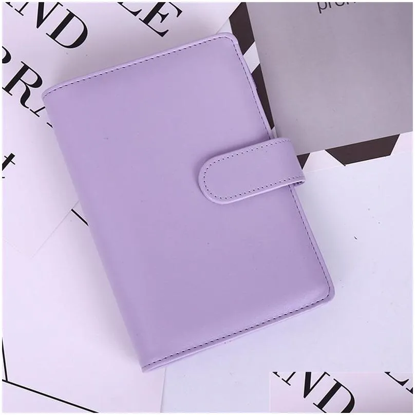 us stock a6 waterproof macarons binder hand ledger empty notebook shell looseleaf notepad diary stationery cover school office supplies 649