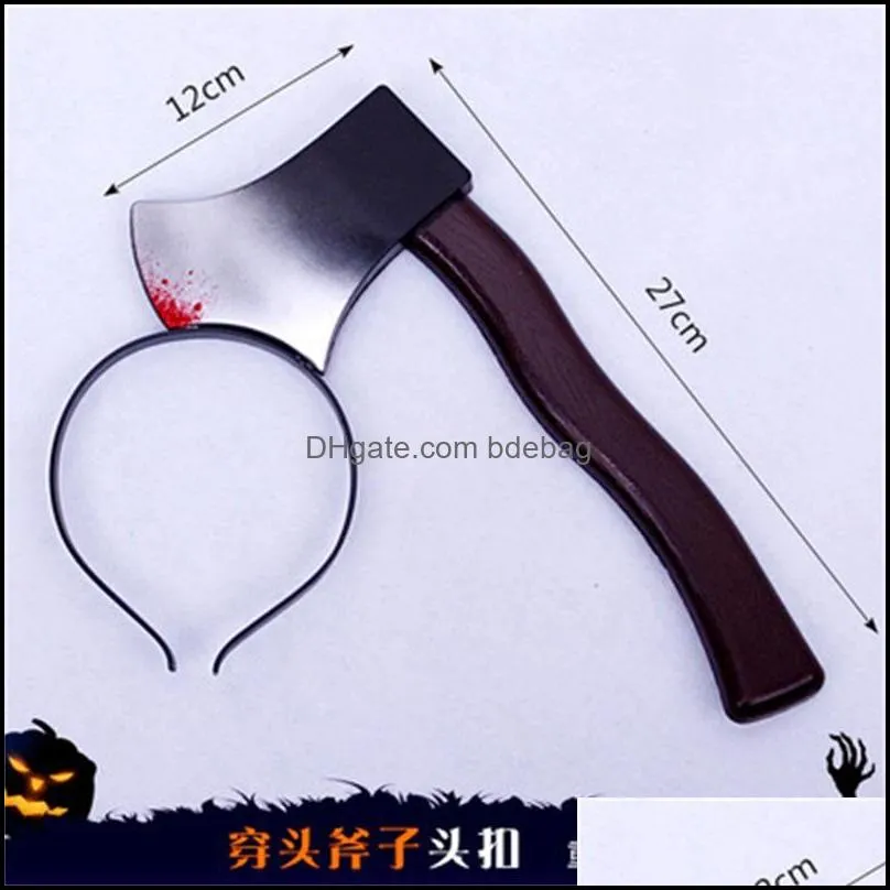 simulation horror spicy knife headband axe head buckle toys tricky hair hoop for halloween decoration 3 5jr e1