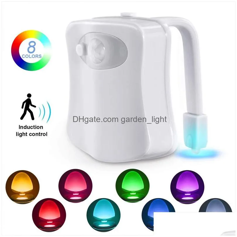 brelong toilet night light led lamp smart bathroom human motion activated pir 8 colours automatic rgb backlight for toilet bowl lights