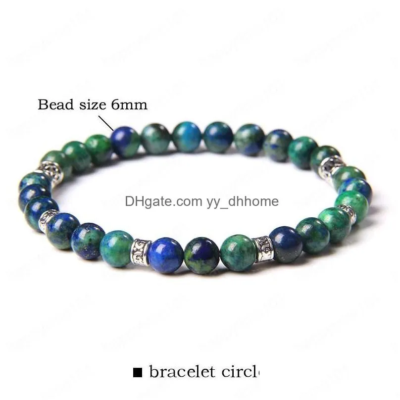 6mm natural stones beads bracelets turquoises strand bracelets male female exquisite jewelry gift