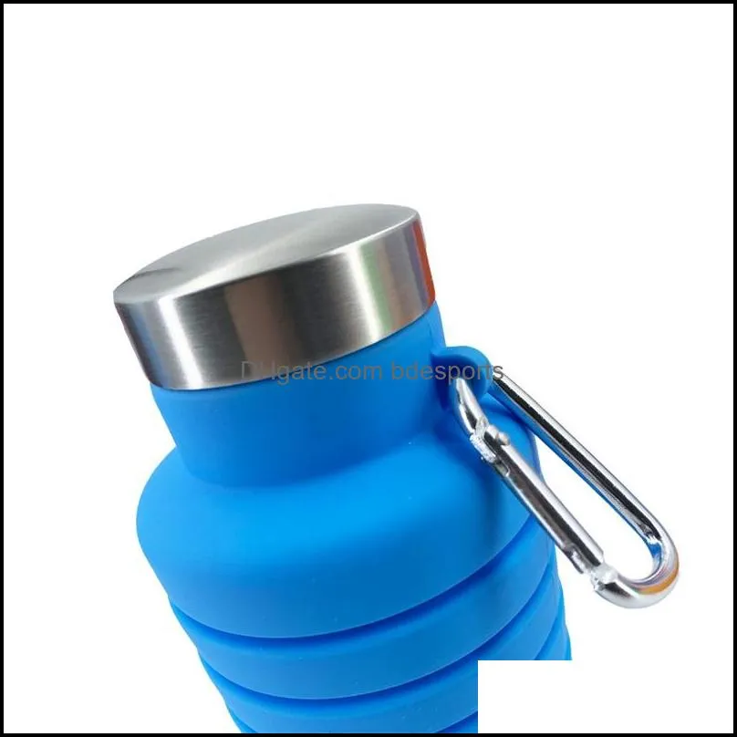 sports bottles high capacity cup silicone folding water bottle outdoor portable telescopic cups