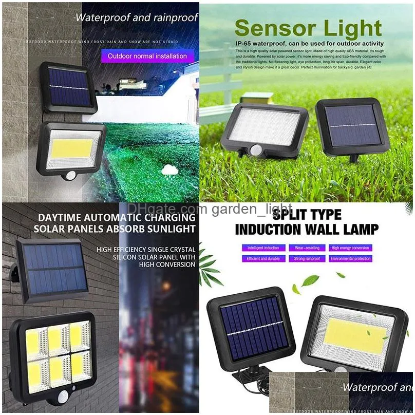 solar lamp outdoor pir motion sensor ip65 waterproof garden led light spotlight suitable for path steps decoration street smart lights