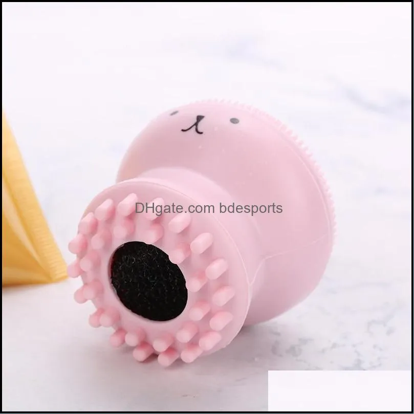 lovely cute octopus shape silicone facial cleaning brush deep pore cleaning exfoliator face washing skin care 152 g2