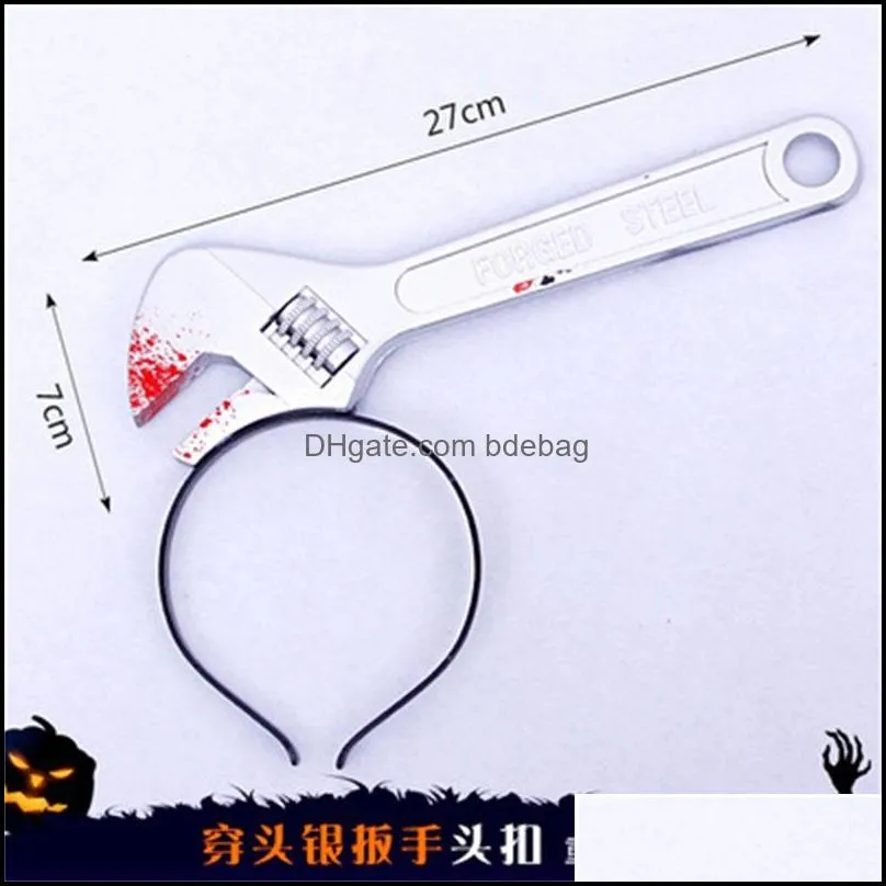 simulation horror spicy knife headband axe head buckle toys tricky hair hoop for halloween decoration 3 5jr e1