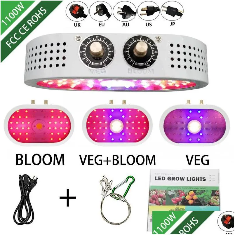 1100w led grow light 85265v double switch dimmable full spectrum grow lamps for indoor seedling tent greenhouse flower fitolamp plant
