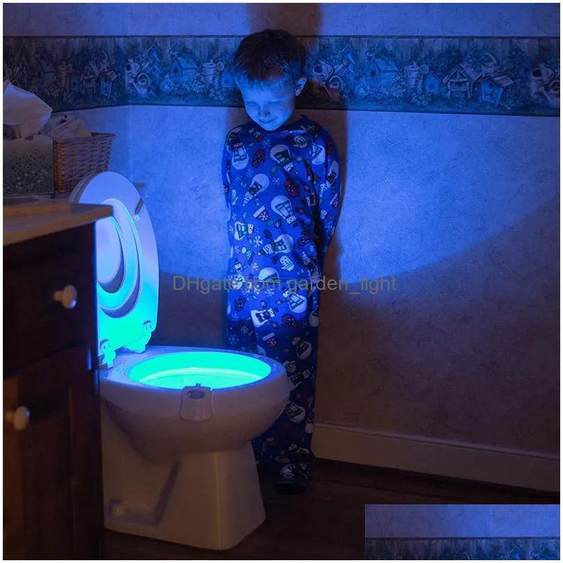 toilet night light 2pack by ailun motion activated led light 8 colors changing toilet bowl nightlight for bathroom battery not included