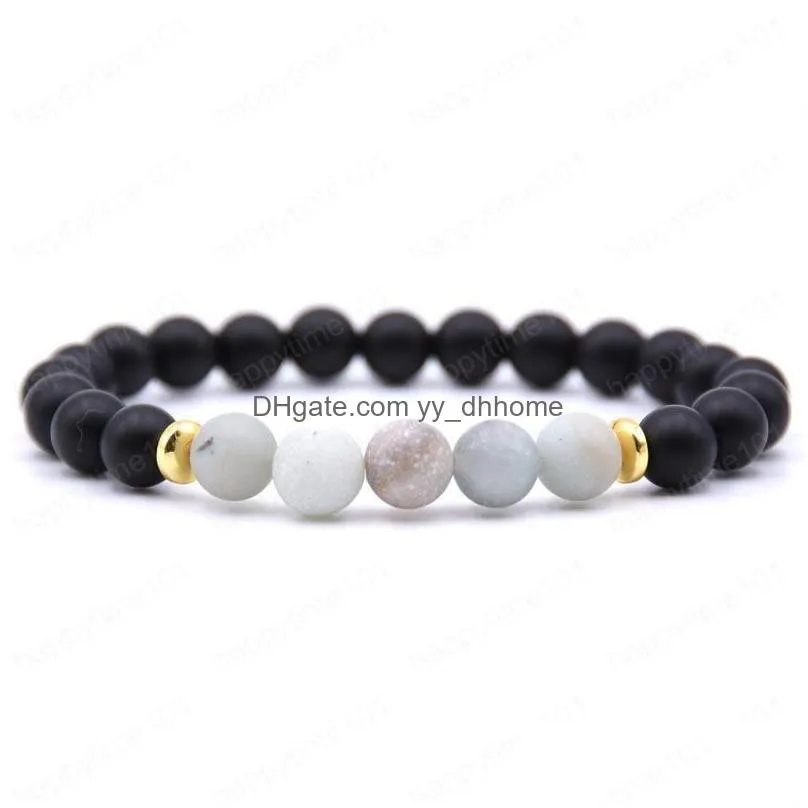 mens and womens handmade black lava bead bracelet 18 colors 8mm natural stone tiger eye bracelet