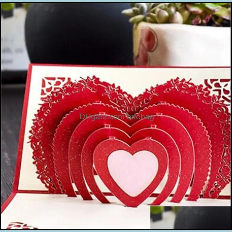 workmanship wedding festive greeting card party supplies exquisite 3d three dimensional love gift for valentine day 5bs ww