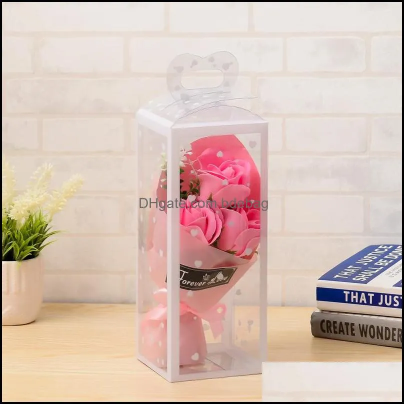  christmas gift forever love artificial rose bear craft for valentine girlfriend delicate color soap flower 6wq ww