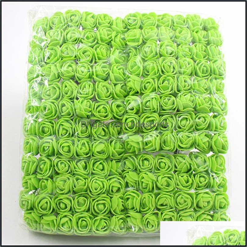 2.5cm mini foam rose artificial flower bouquet wedding decoration scrapbook diy wreath christmas fake rose 2103 v2