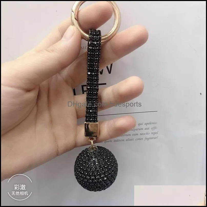 blingbling diamond keychain shiny crystal ball key ring full drill car key buckle key chain ring strap charm pendant decoration 77 p2