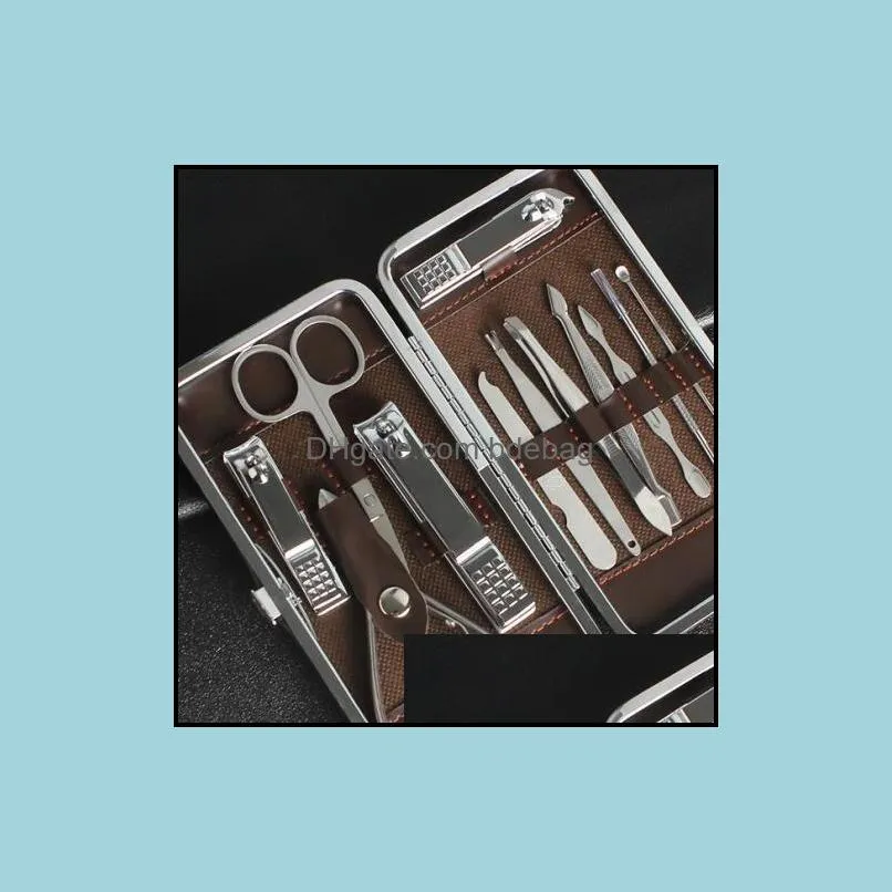novelty practical manicure set pedicure scissor tweezer knife ear pick utility nail clipper kit stainless steel care tools suit 8 8nb
