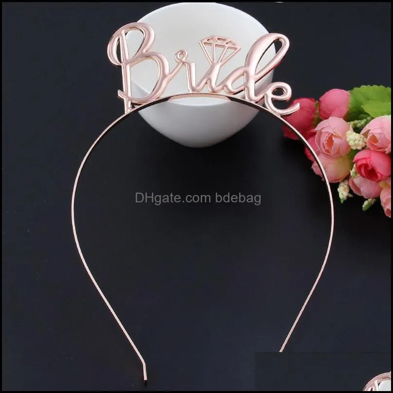 bride letter party hair hoop wedding crown head wear fashion hairs band with different color 3 3yc j1