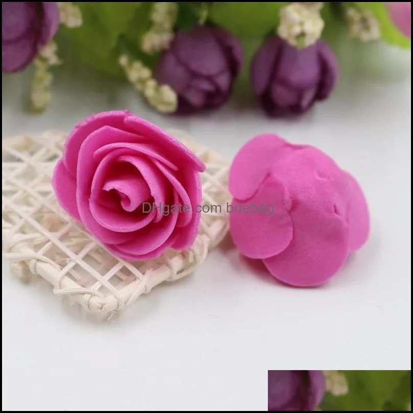 pure handwork artificial flower head 3.5 cm foam rose pe more color decorating festival sale diy 4dhc1