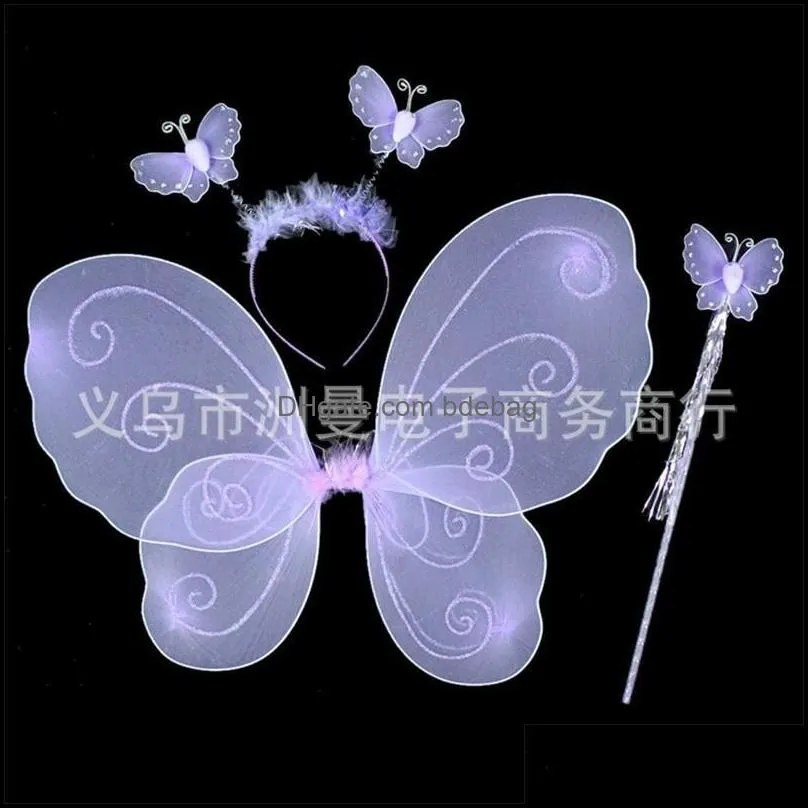 kids performance costume prop butterfly angel wing magic bar monolayer four piece suit color fairy wand 7 3zm ii