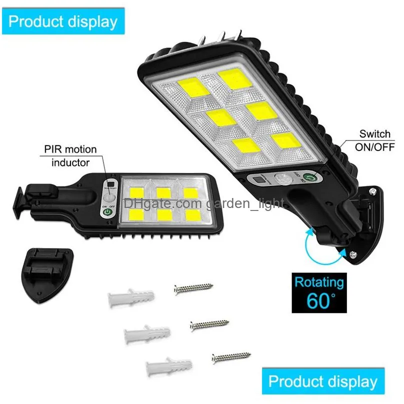 led solar garden lights outdoor street lamp remote control 3 mode motion sensor waterproof sunlight patio decoration wall lamp