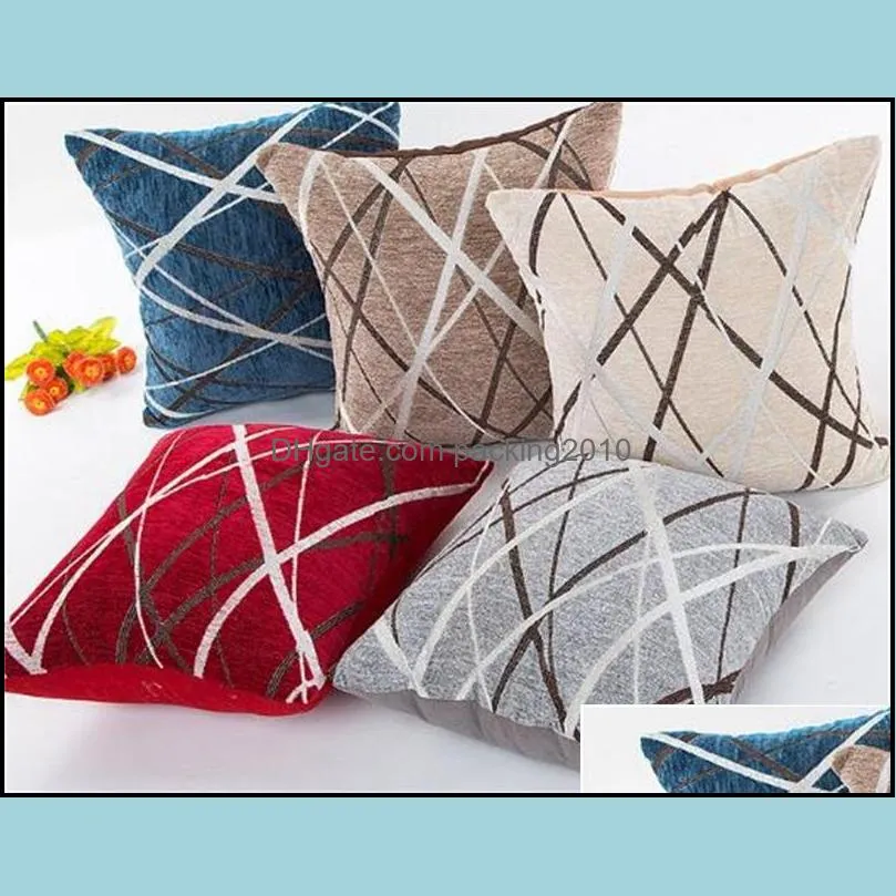chenille cushion cover radial stripe pattern pillow case spandex grey blue red white pillowslip selling 5 5xa l1