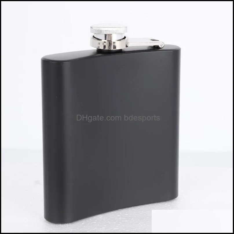 matt black 6oz liquor hip flask screw cap 100 304 stainless steel laser welding personalized logo 105 v2