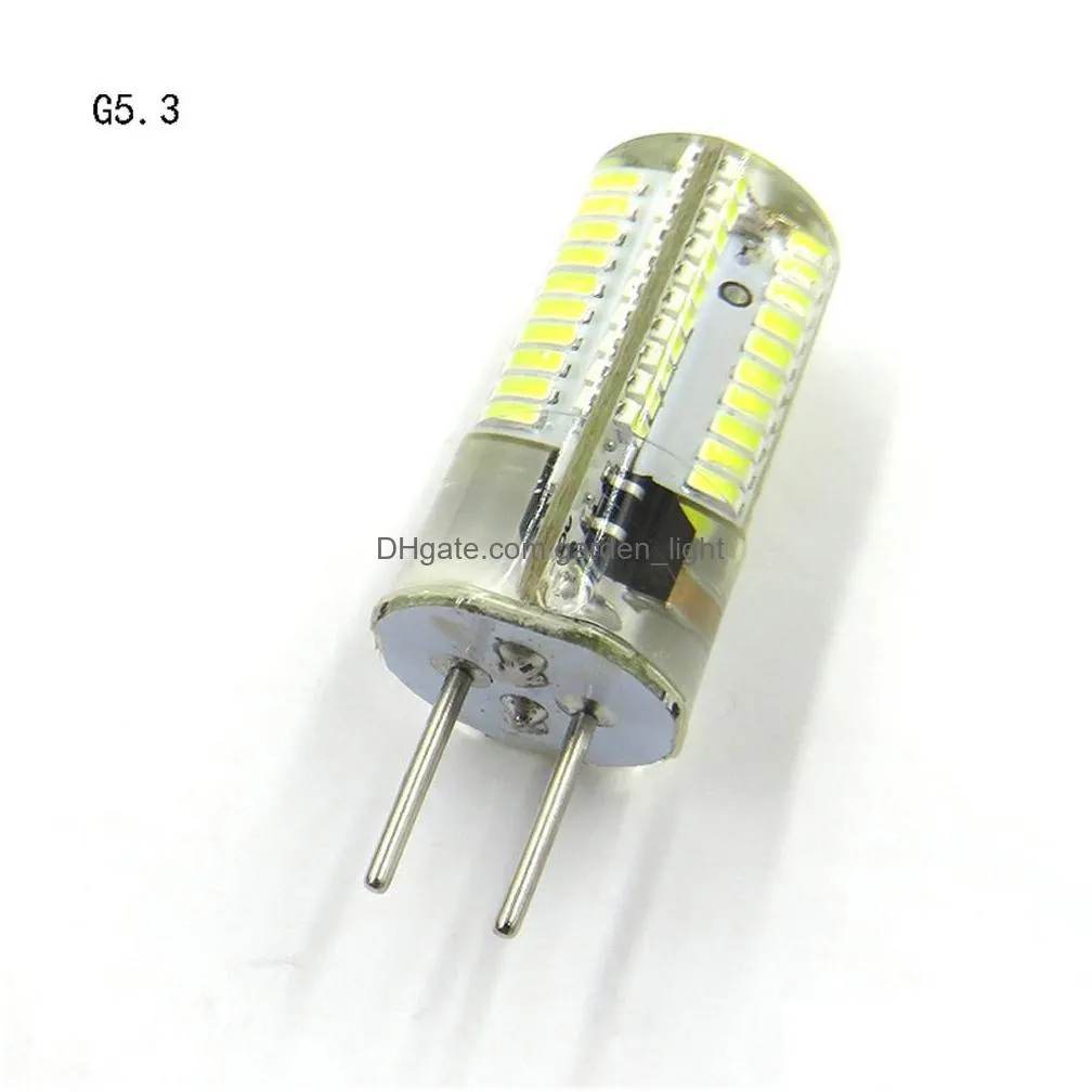 dimming led mini bulb crystal clear silicone corn light 3014 smd 80 led ac220v / ac110v for chandelier crystal light e14 g9 g4