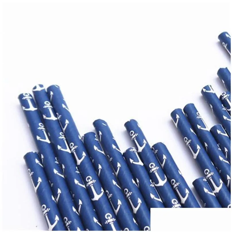 white anchor navy paper straws marine wedding kids birthday baby shower party decoration za6727 353 r2