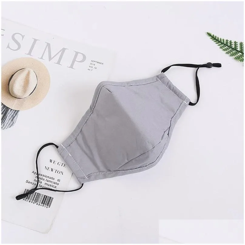 fashion unisex cotton face masks with breath valve pm2.5 mouth mask antidust reusable fabric mask 1707 t2