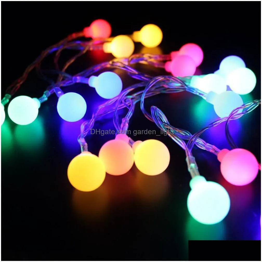 4m 28 led rgb garland string fairy ball light for wedding christmas holiday decoration lamp festival outdoor lights 220v eu plug