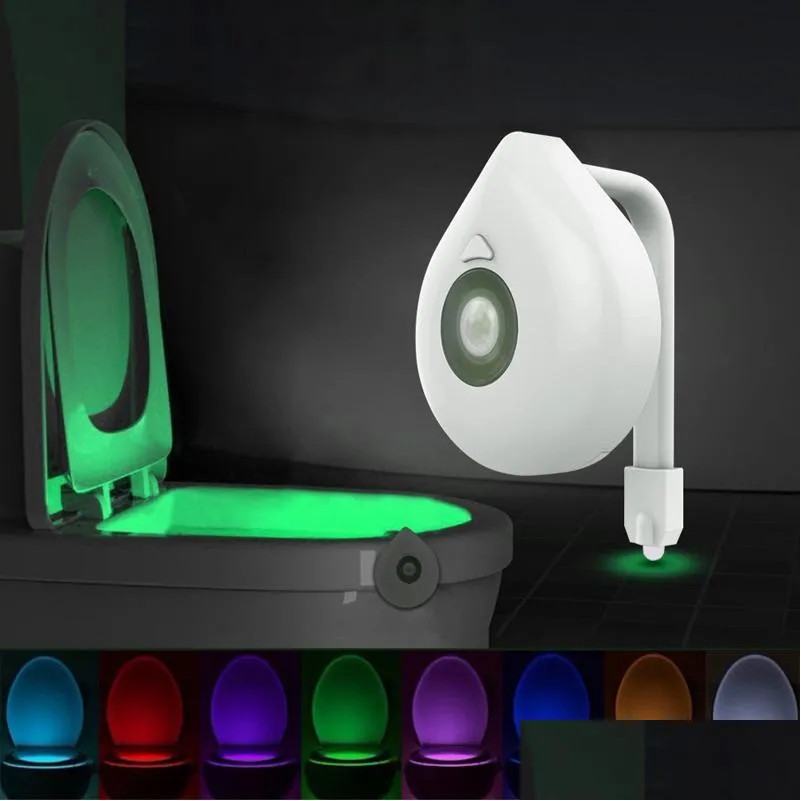 led toilet seat night light motion sensor wc light 8 colors changeable lamp battery powered backlight for toilet bowl child 10104