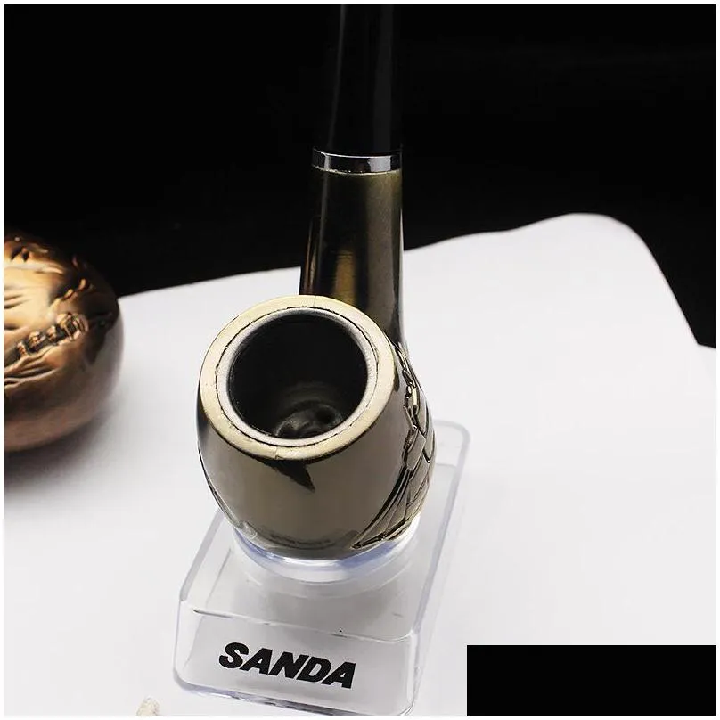 classic copper color resistant pipe filter smoking pipes herb tobacco pipes narguile grinder resin cigarette holder 20220531 t2