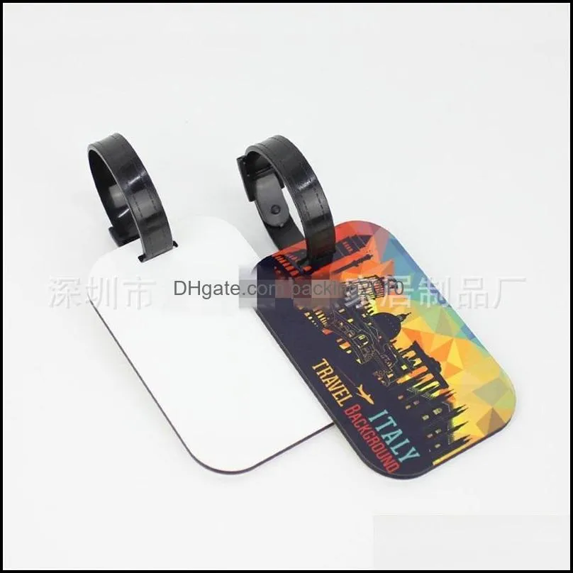 sublimation blanks luggage tag single side heat transfer diy pattern rucksack label card suitcases luggages bags accessories 1 5bd