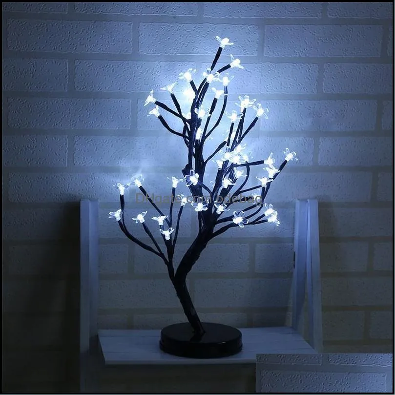 party decoration led battery plum blossom light waterproof 48 head night lamp romantic bling christmas wedding party decor tree lantern unique style 38yd