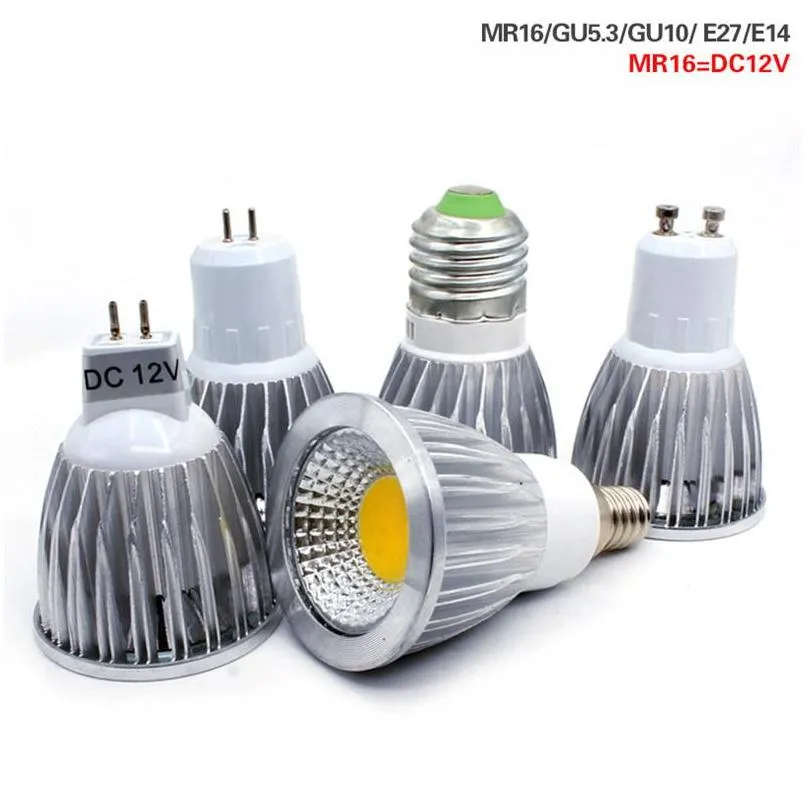 cob led spotlight 9w 12w 15w led lights e27 e14 gu10 gu5.3 ac85265v mr16 dc12v cob led bulbs