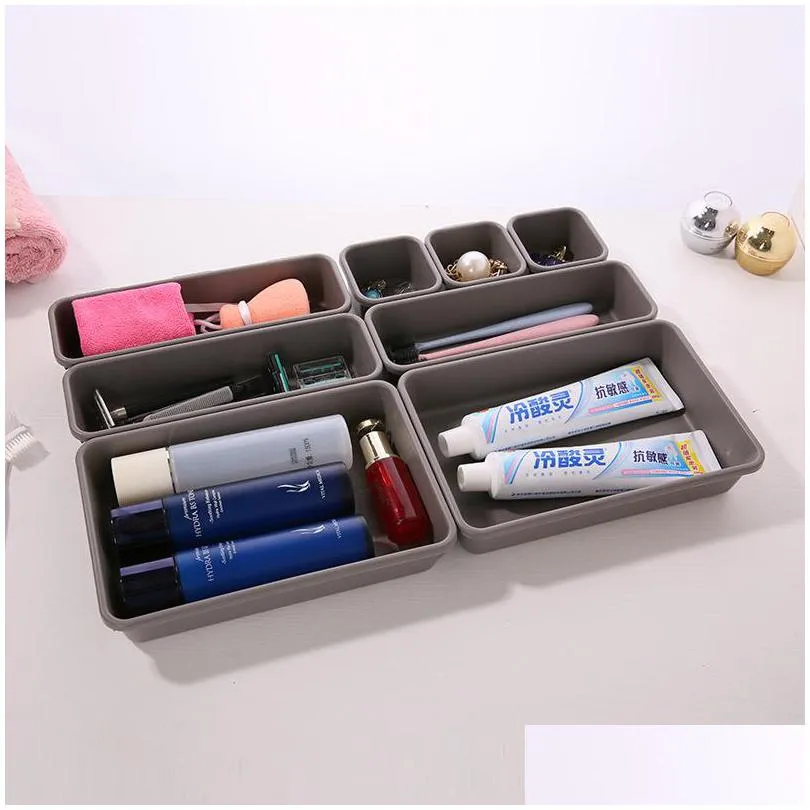 8pcs household drawer organizers dustproof desk stationery storage box women makeup organizer for kitchen bathroom accessories 20220607