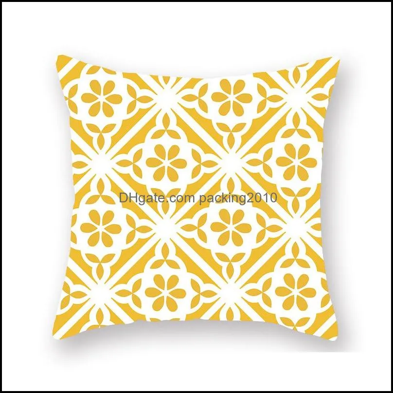 sofa pillow case yellow geometry pattern cushion cover peach velvet not contain pillows core pillowcase arrival 4sxc l1