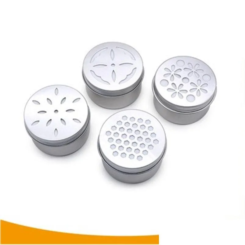 2.6oz 80ml cosmetic aluminum tins storage boxes bins empty tin cans hollow out hole cover lids for air freshener 111 e3