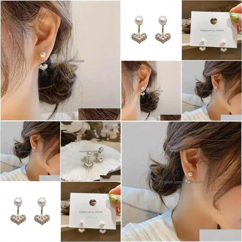 fashion heart drop earrings for women cute korean style wedding accessories bridal jewelry earrings wholesale