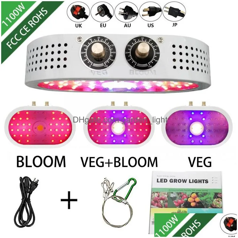 1100w led grow light 85265v double switch dimmable full spectrum grow lamps for indoor seedling tent greenhouse flower fitolamp plant
