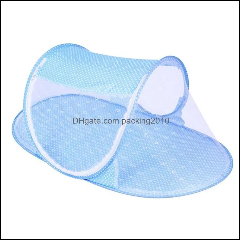 summer children mosquito nets folding non installation flexible bed dot blue pink pillow pads baby mosquito bar 32gj dd