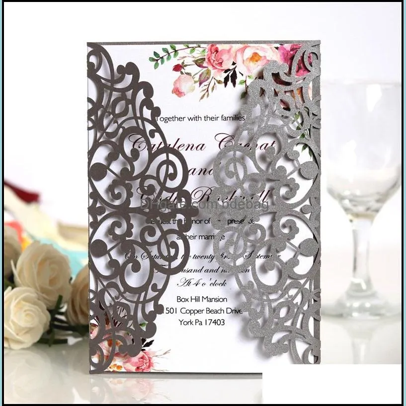 hollowing out invitation marry festives diamond section invitations card european style with different color 3 05dd j1
